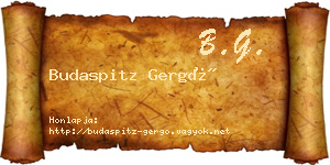 Budaspitz Gergő névjegykártya